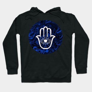 HAMSA HAND - Blue bg Hoodie